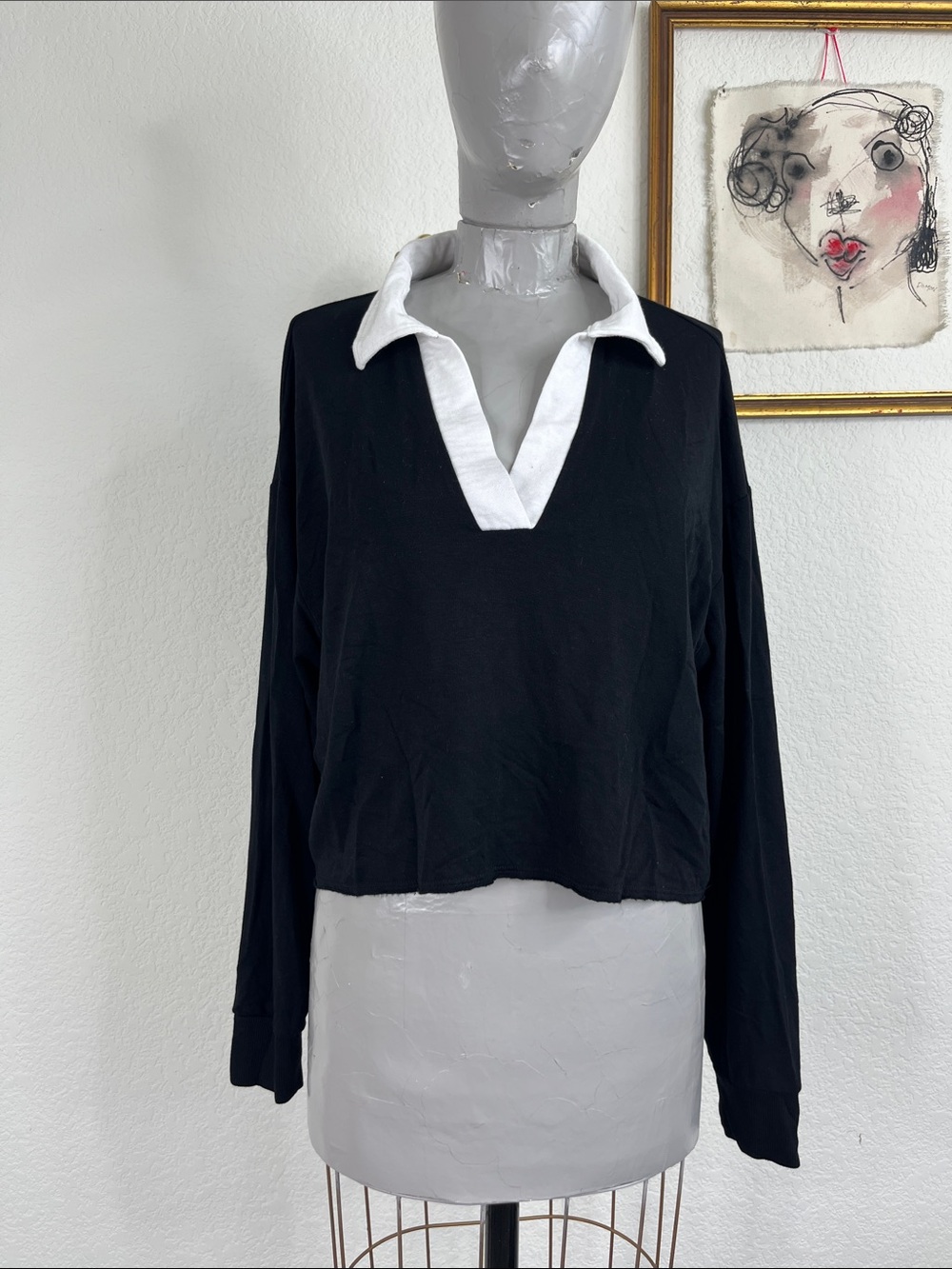 Splits59 Joan Long Sleeve Boxy Oversized Colorblocked Collegiate Polo